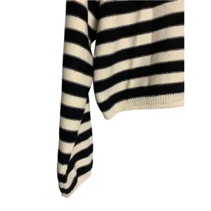Altar’d State Sweater Womens XS Ivory Black Stripe Collared Coastal Preppy Knit thumbnail 5