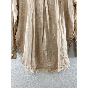 Free People Talk To Me Button Down Raw Hem Top thumbnail 16