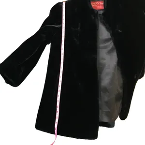 Vintage ILGWU Sasson faux fur black coat Size 10 glam fancy dressy, made in USA thumbnail 11