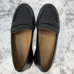 Madewell Bradley Lug Sole Loafer Size 7.5 Black Smooth Leather Chunky Heel thumbnail 7