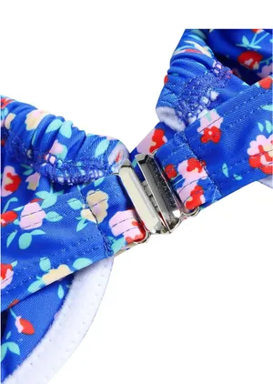 Blue floral bikini Size 4 thumbnail 3