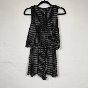 Lulus Black White Printed Tiered Romper Womens S Beachy Casual Summer Sleeveless thumbnail 10