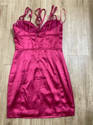 Aqua Hot Pink Strappy Mini Dress thumbnail 4