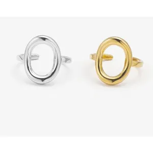 Boutique Womens‎ Yellow Gold Plated S925 Circle Ring, Adjustable thumbnail 5