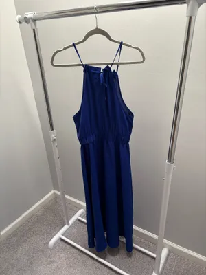 SHEIN Cobalt Blue Halter Tie Back Maxi Dress thumbnail 3