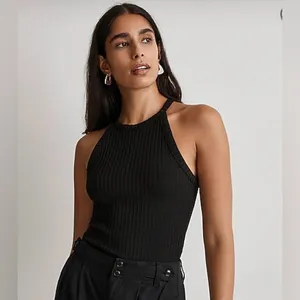 Madewell Womens Black Ribbed Cutaway Crewneck Tank thumbnail 5