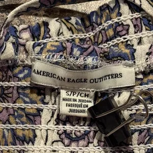 American Eagle Crop Top Floral Boho Y2K Festival Cottage Retro Festival Small thumbnail 2