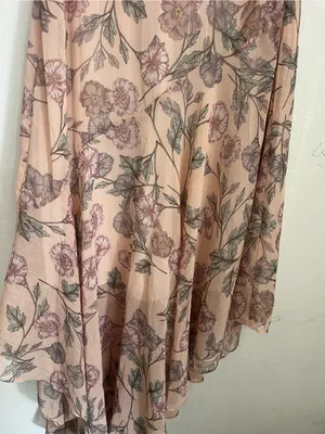 Floral High-Low Chiffon Dress in Blush thumbnail 5