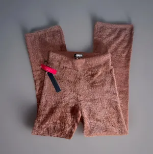 Carbon38 Fuzzy Eyelash Flare Lounge Pants in Cappuccino Brown Small Cozy Knit thumbnail 7