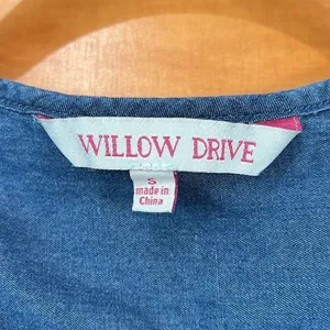 Willow Drive Chambray Blue Denim Ruffle Shirt Small thumbnail 4