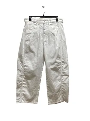Pilcro Heritage Curve Mid-Rise Barrel Leg Jeans White Size 32T Anthropologie thumbnail 2