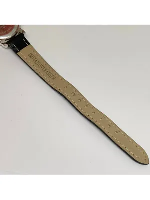FMD women’s watch silver tone quartz analog 25mm black leather band running thumbnail 7