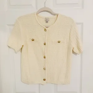 A New Day Beige Cream Knitted Minimalistic Lady Jacket Cardigan thumbnail 5