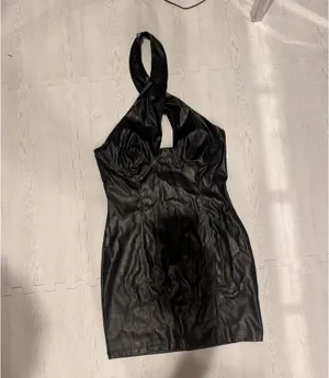 Leather dress Black Size L thumbnail 2