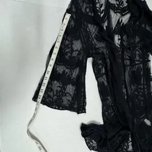 Primark Black Lace Embroidered Floral Cover-Up - Size‎ L. thumbnail 8