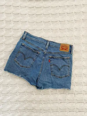 Levi's Light Blue Distressed High-Rise Jean Shorts thumbnail 3