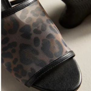 NWT Anthropologie Maeve Leopard Mesh Mule Heels Size 7 thumbnail 5