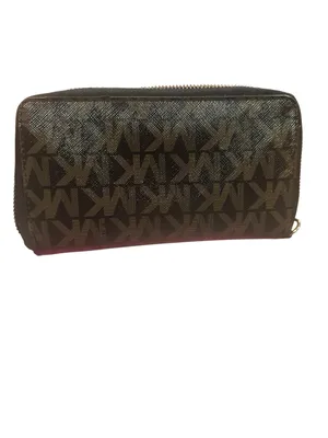 Michael Kors Jet Set Continental Wallet MK Signature Black Brown thumbnail 2