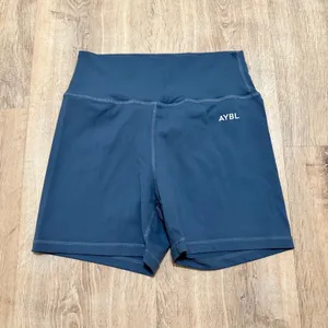 AYBL | Women's Blue Seamless High Waisted Workout Athletic Gym‎ Biker Shorts, M thumbnail 2