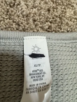 OFFLINE by Aerie Main Squeeze Cropped Waffle Henley Top XS – New, Never Worn thumbnail 8