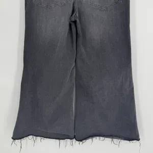 Madewell Flared Wide-Leg Jeans Size 31P‎ Gray Raw Hem High Rise Stretch Denim thumbnail 8