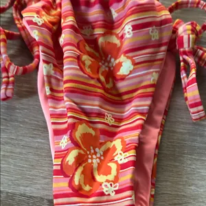 Blackbough Pink and Orange Striped Bikini Bottom thumbnail 3