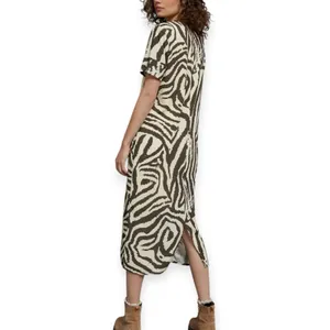 Corey Lynn Calter Brown Zebra Maxi Tee Dress Anthropologie Size Small thumbnail 3