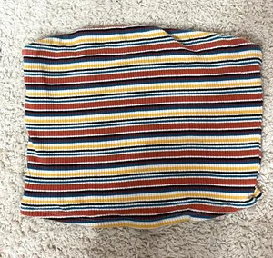 Garage Multicolor Striped Ribbed Top - Blue, Yellow, Red, White, Black thumbnail 1