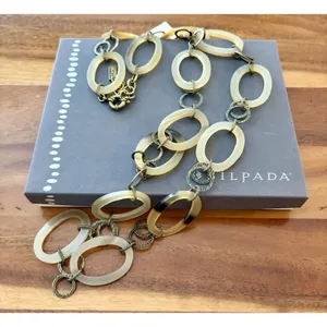 SILPADA “By the Horns” - Buffalo Horn & Brass Link Necklace - KRN093 - NWT thumbnail 1