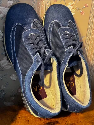 Woman Casual Denim Lace-Up Sneakers in Navy thumbnail 4
