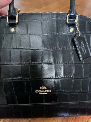 Coach Coach Black Croc Print Leather Satchel Bag thumbnail 5