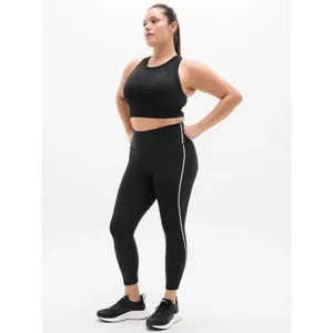 New Athleta M Momentum Seamless Flex Ultra Crop Tank Black Medium thumbnail 4