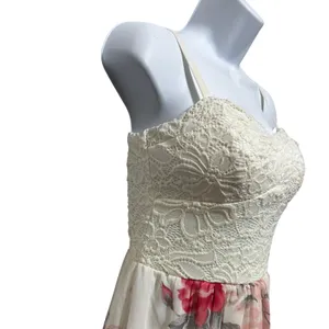 Lily Rose Babydoll Cottage Maxi Dress‎ S Floral Lace Chiffon Y2K Coquette Fairy thumbnail 8