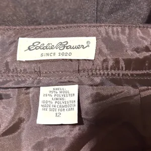 Eddie Bauer Late 90’s Dark Brown Wool High Rise Straight Leg Trousers Sz 12 thumbnail 5