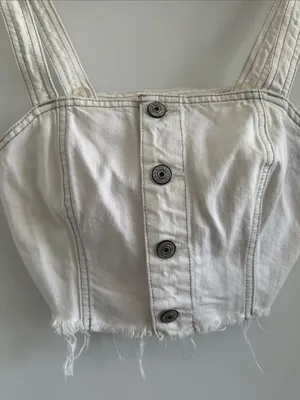 Abercrombie & Fitch denim crop top thumbnail 2