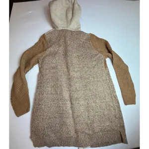 Natural Reflections Womens M Camel Brown Knit‎ Hooded Open Front Cardigan thumbnail 6