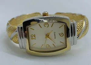 Ladies Quartz analog gold tone cuff bracelet watch size 7” runs thumbnail 1