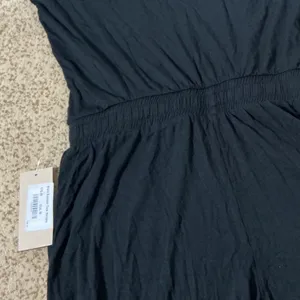 Albion Fit Bamboo Tank Romper Womens Medium Black Sleeveless Drawstring Casual thumbnail 5