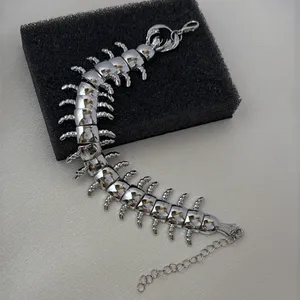 Centipede Link Chain Bracelet for Men Women Unisex Bracelet Hip Hop Punk Streetwear thumbnail 2