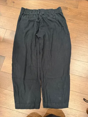 GAP Black Women’s Relaxed Linen-Blend Pants Size Medium - C73-009 thumbnail 6