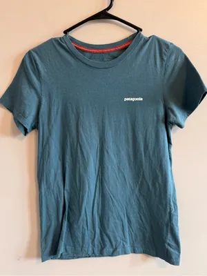 Patagonia Organic Cotton Logo T-Shirt XS Blue Fitz Roy Graphic Tee thumbnail 4