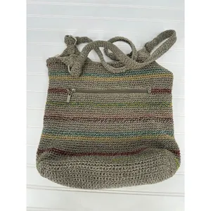 The Sak Belle Shoulder Hobo Bag Striped Crochet Purse Boho Y2K Earthy Hippie thumbnail 10
