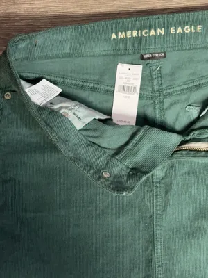 American Eagle Hi-Rise Corduroy Mini Skirt Green Super Stretch Size 2 NWT thumbnail 9