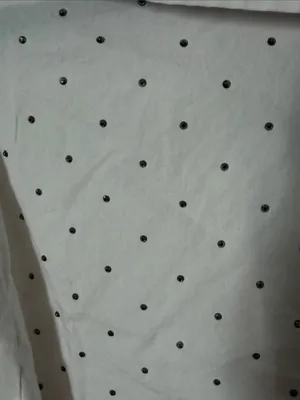 H&M White Button-Down Shirt with Black rhinestones small oversized. thumbnail 4