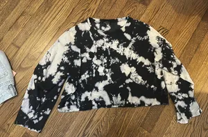 Blank Paige Cropped tie die boutique long sleeve thumbnail 1