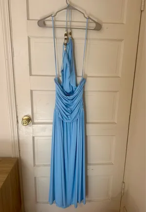 Runaway The Label Imelda High Neck Maxi Dress - Sky Blue thumbnail 4