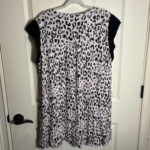 Savanna‎ Jane Boho Floral Embroidered Leopard Print Dress Flutter Sleeve Size 2X thumbnail 6