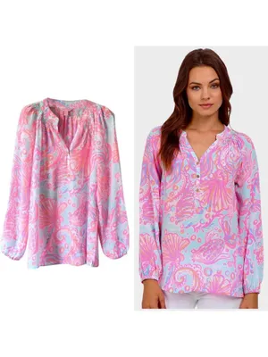 Lilly Pulitzer Elsa Too Much Bubbly 100% Silk Size Small thumbnail 9