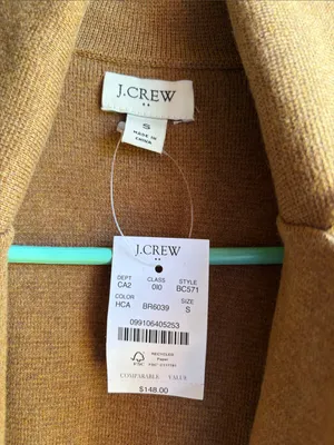 J. Crew Long Open-Front Cardigan in Camel Brown NWT size small thumbnail 2