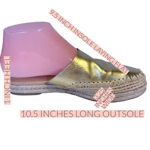 SAM EDELMAN GOLD LEATHER "AUSTIN" ESPADRILLE SLIDE MULES (7M) thumbnail 13